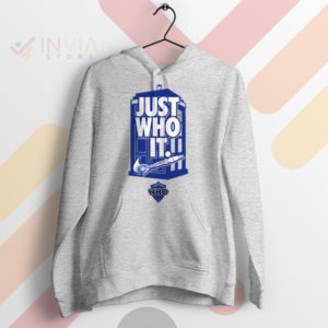 Time Machine TARDIS Nike Just Who It Sport Grey Hoodie