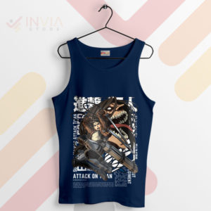 Titan Shifters Unite Eren Titan AOT Navy Tank Top