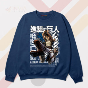 Titan's Roar Eren Yeager Merch Navy Sweatshirt