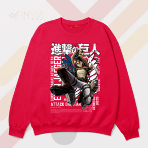 Titan's Roar Eren Yeager Merch Red Sweatshirt
