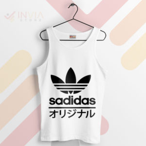 Wear Your Heart Sadidas Meme Adidas White Tank Top
