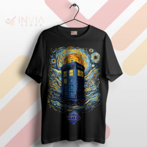 Wonderland Tardis Doctor Who Art Black T-Shirt