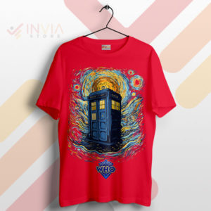 Wonderland Tardis Doctor Who Art Red T-Shirt