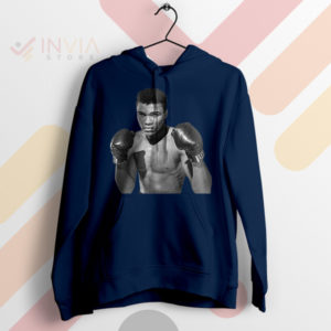 Young Muhammad Ali Boxing Legend Navy Hoodie