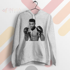 Young Muhammad Ali Boxing Legend Sport Grey Hoodie