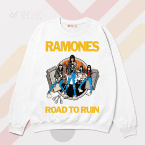 Classic Ramones Roadtrip Rock Paradise White Sweatshirt
