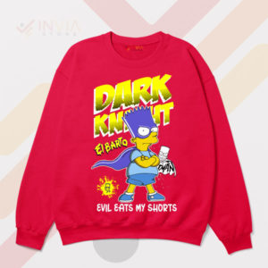 Dark Knight Faces Off Against El Barto Red Sweatshirt