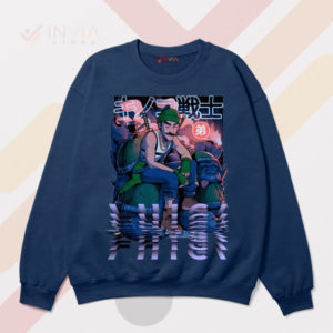 Green Mushroom Power-Up Luigi Navy Sweatshirt
