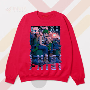Green Mushroom Power-Up Luigi Red Sweatshirt