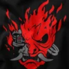 Cyberpunk Samurai Oni Mask Graphic Apparel
