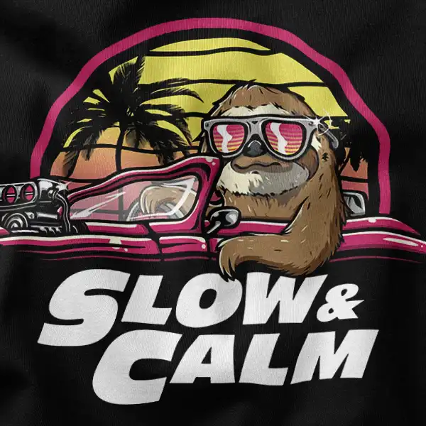 Meme Sloth and Calm Fourious Animal Graphic Apparel
