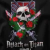 Art Attack on Titan Skull Rose Graphic Apparel