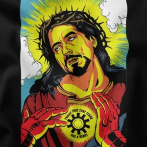Funny Jesus Tony Stark Has A Heart Graphic Merch