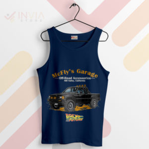 Journey Through Time McFly’s Garage Navy Tank Top