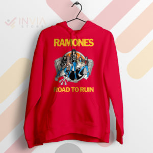 Legendary Roadtrip Ramones Road to Run Red Hoodie