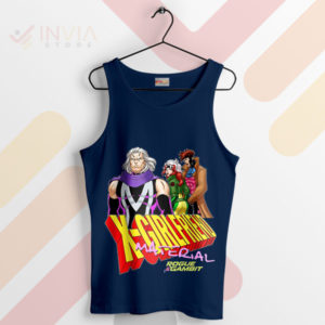 Love Triangle Magneto Rogue and Gambit Navy Tank Top