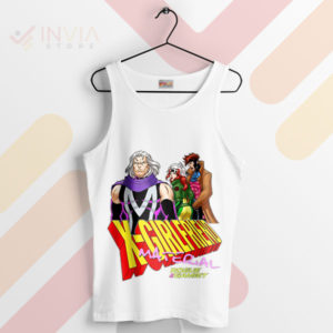 Love Triangle Magneto Rogue and Gambit White Tank Top