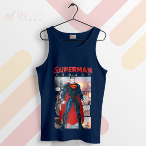 Man of Tomorrow Superman Legacy Art Navy Tank TopMan of Tomorrow Superman Legacy Art Navy Tank Top