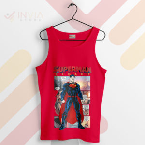 Man of Tomorrow Superman Legacy Art Red Tank Top