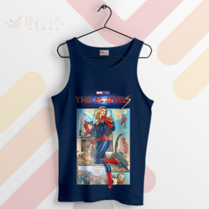 Rise of a Hero The Marvels Comic Art Navy Tank Top
