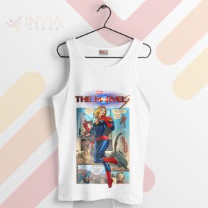 Rise of a Hero The Marvels Comic Art White Tank Top