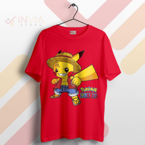 Shockingly Cute Pikachu Luffy Gear 5 Red T-Shirt