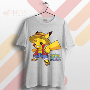 Shockingly Cute Pikachu Luffy Gear 5 Sport Grey T-Shirt