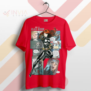 Spying in Style Black Widow Marvel Comic Red T-Shirt