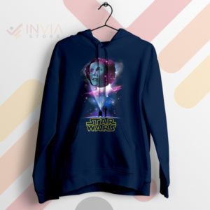 Stellar Elegance Princess Leia Nebula Navy Hoodie