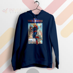Superhero Sensation The Marvels Comic Navy Hoodie
