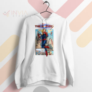 Superhero Sensation The Marvels Comic White Hoodie