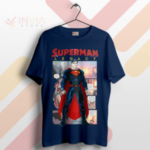 Superman's Saga Legacy Comic DC Art Navy T-Shirt