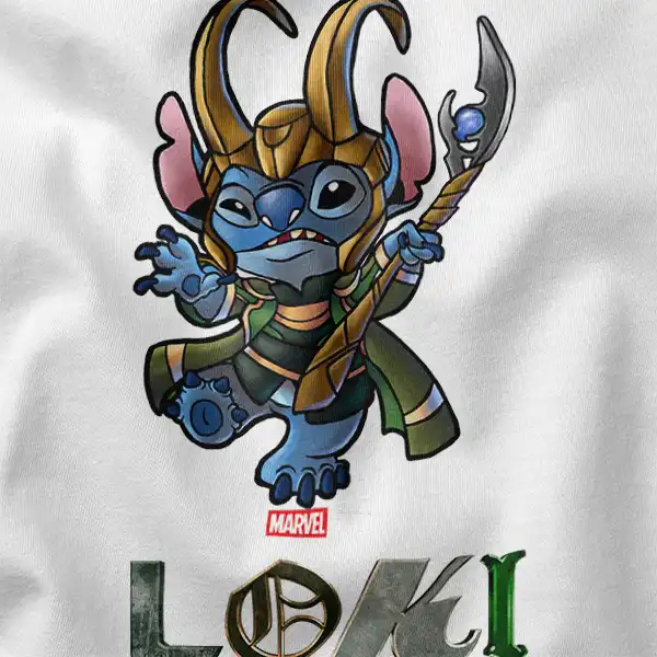 Stitch Goes Loki Marvel Parody Graphic Merch
