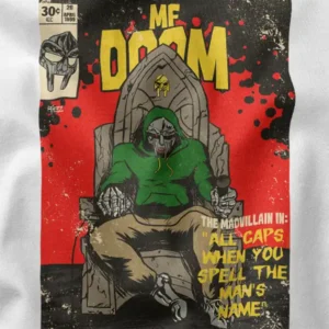 Comic Book Vintage All Caps Songs Graphic Apparel