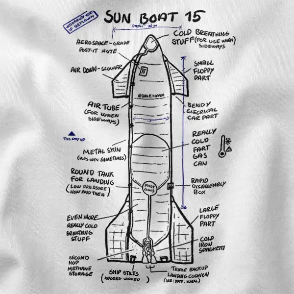 Starship SN15 Crew Modern Aerospace Graphic Apparel