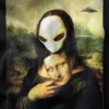 Mona Lisa Smile Meme Alien Graphic Apparel