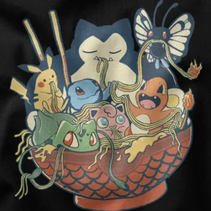 Snorlax and Friends Parody Eating Ramen Graphic Merch
