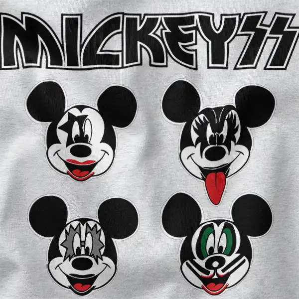 Mickey Clubhouse Kiss Band History Parody Graphic Apparel