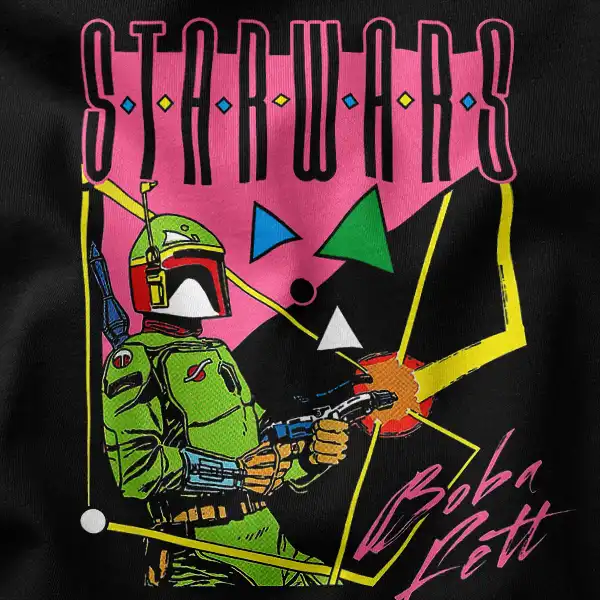 Retro Boba Fett Weapon Movie Star Wash Graphic Apparel