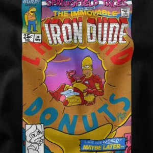Iron Man Suit With Homer Donut Graphic Apparel