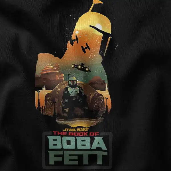 Boba Fett Helmet Sunset Silhouette Graphic Merch