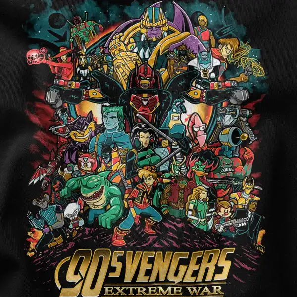 90s Dream Avengers with a Cartoon T-Shirt