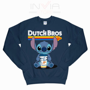 Stitch Dutch Bros Coffee Sweatshirt - Navy - INVIA STORE