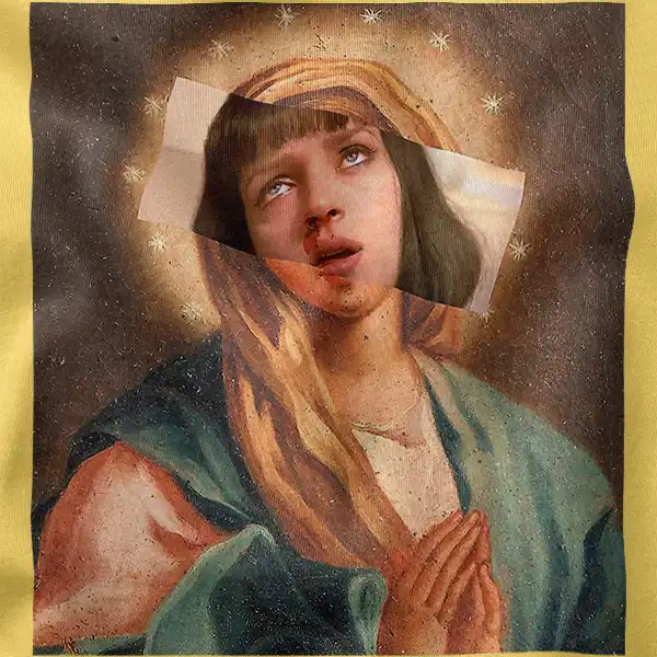Saint Jesus Meme Mia Wallace Graphic Apparel