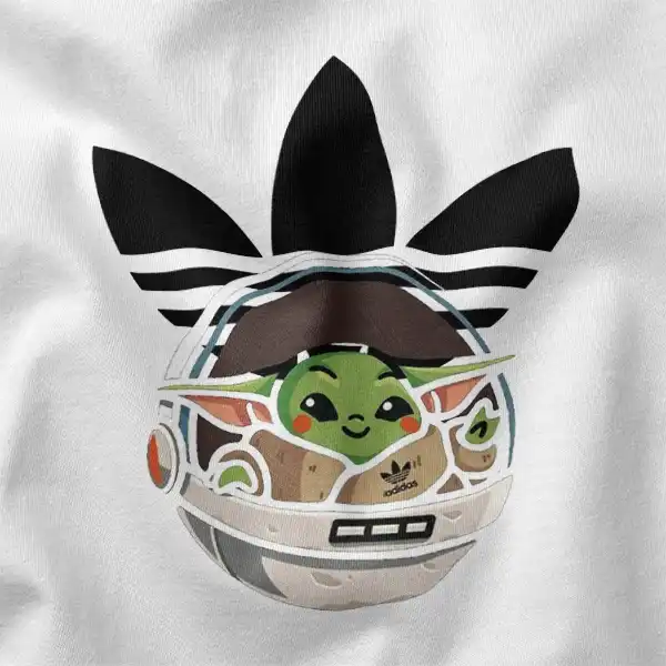 Grogu Pram Trefoil Cartoon Graphic Apparel