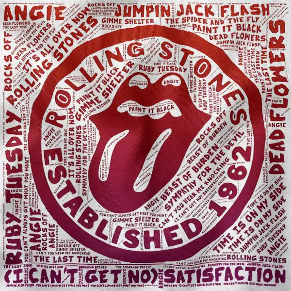 Tongue Lips Rolling Stones Collage Graphic Merch