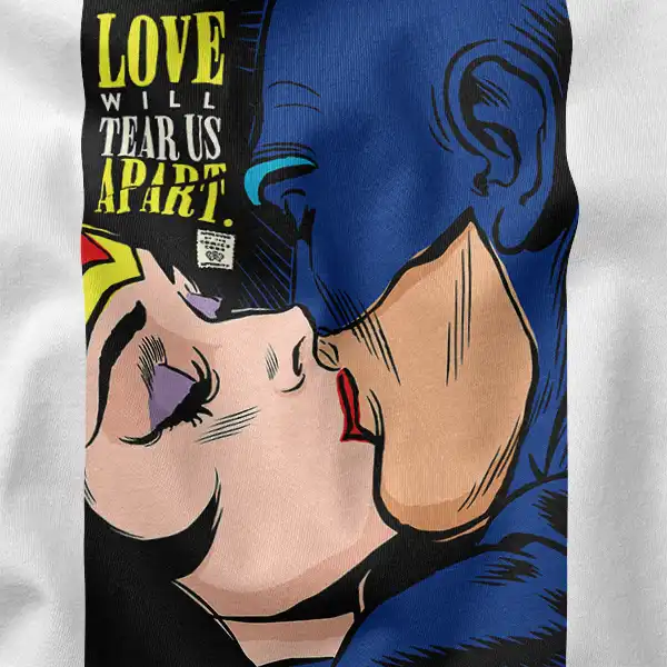 Love Will Tear Us Apart Batman Kiss Comic Art Graphic Apparel