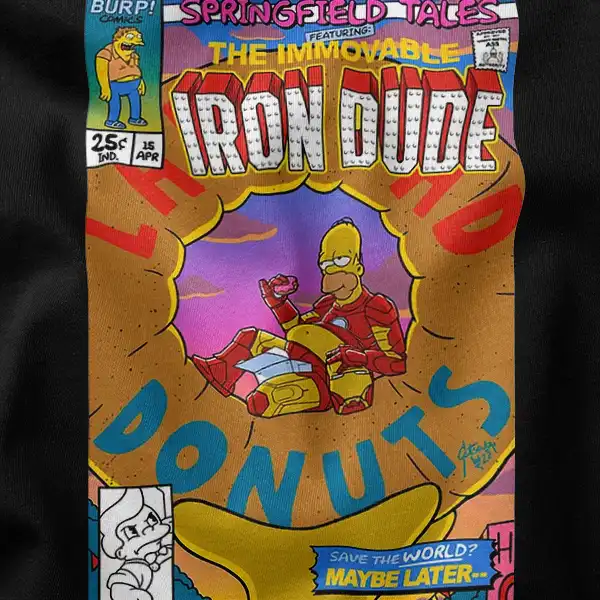 Iron Man Suit With Homer Donut Graphic Apparel
