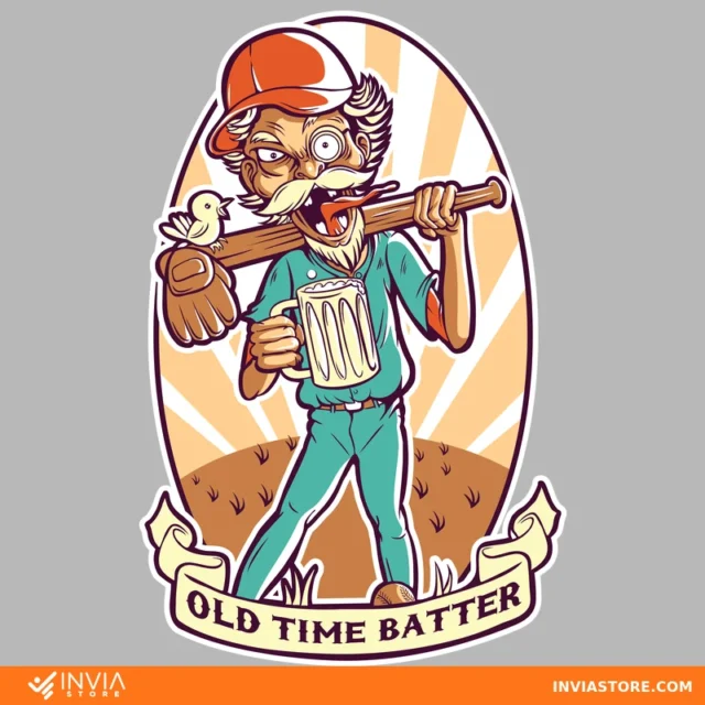 Old Time Batter Beer Drinking Grandpa T-Shirt